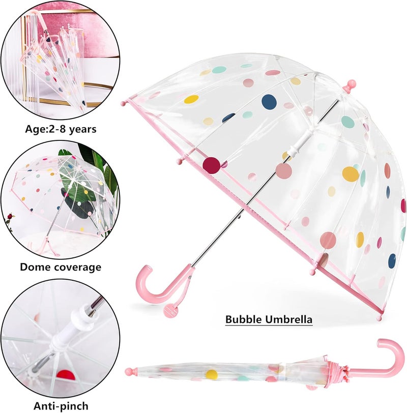 RONIARE Kids Clear Bubble Umbrellas for Rain Dome Windproof Umbrella for Kid Girls and Boys - Image 4